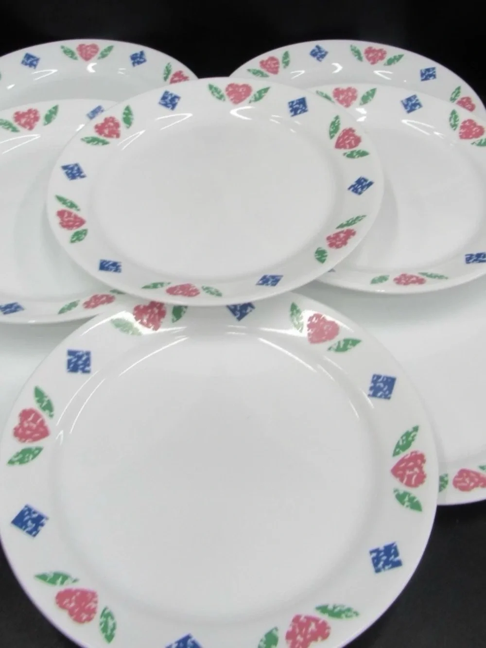 Vintage Corelle Quilt Pattern set of 8 USA 10” dinner plates 1994